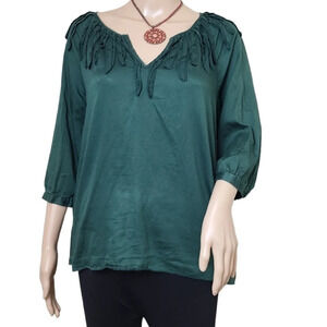 Talbots Petites Emerald Green Blouse